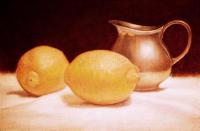 Pewter Creamer with Lemons
